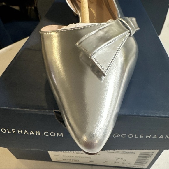 Cole Haan Women's Metallic Silver Loafers - Picture 3 of 7